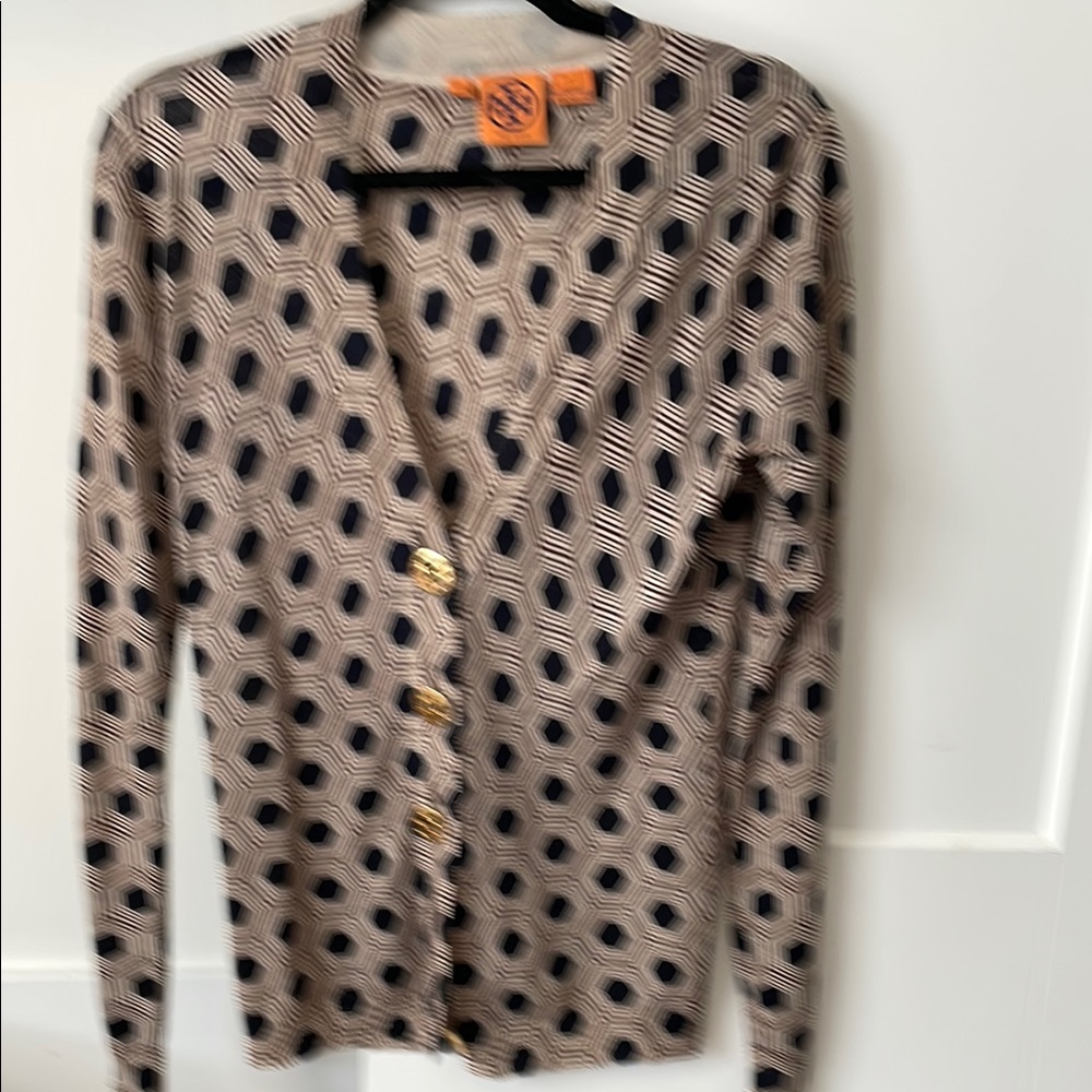 Geometric Patterned Cardigan by Tory Burch